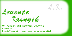 levente kasnyik business card